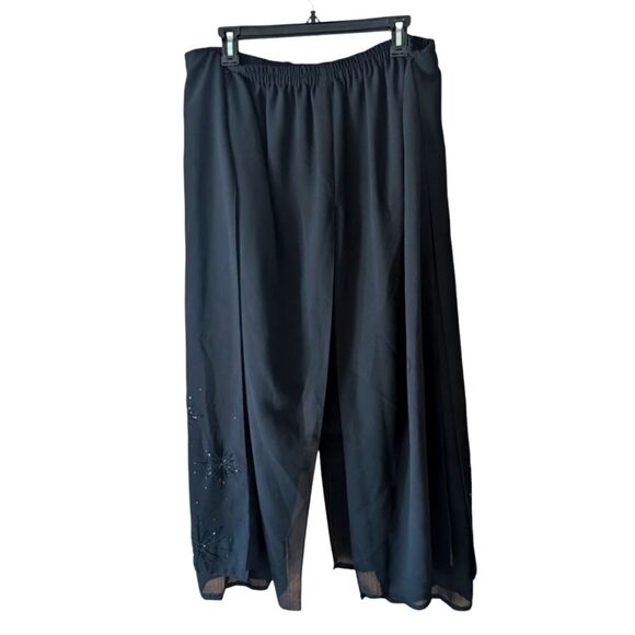 Adrianna Papell Beaded Evening Flowy Pants Plus Size 1X - Picture 1 of 8